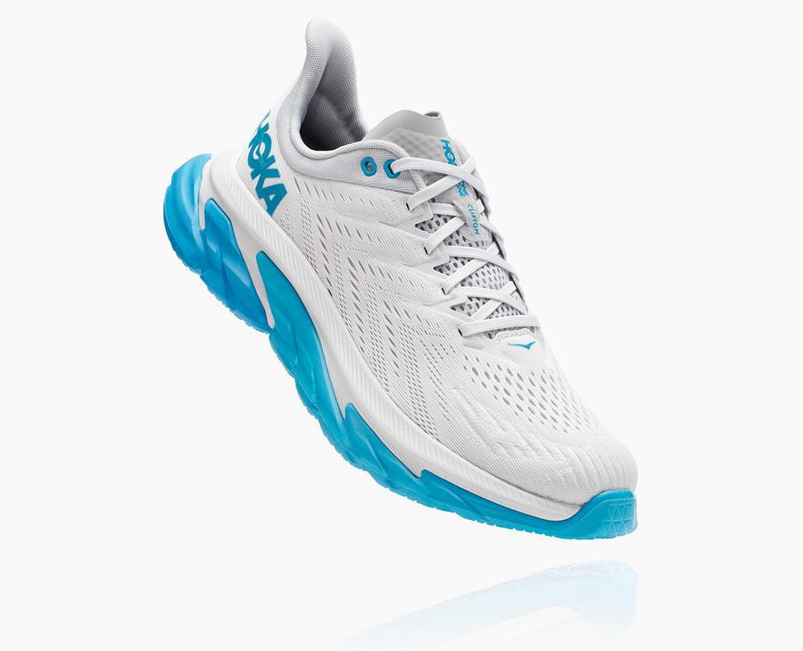 Tenis Hoka One One Masculino Branco/Azuis - Clifton Edge - 390-IWMEZT